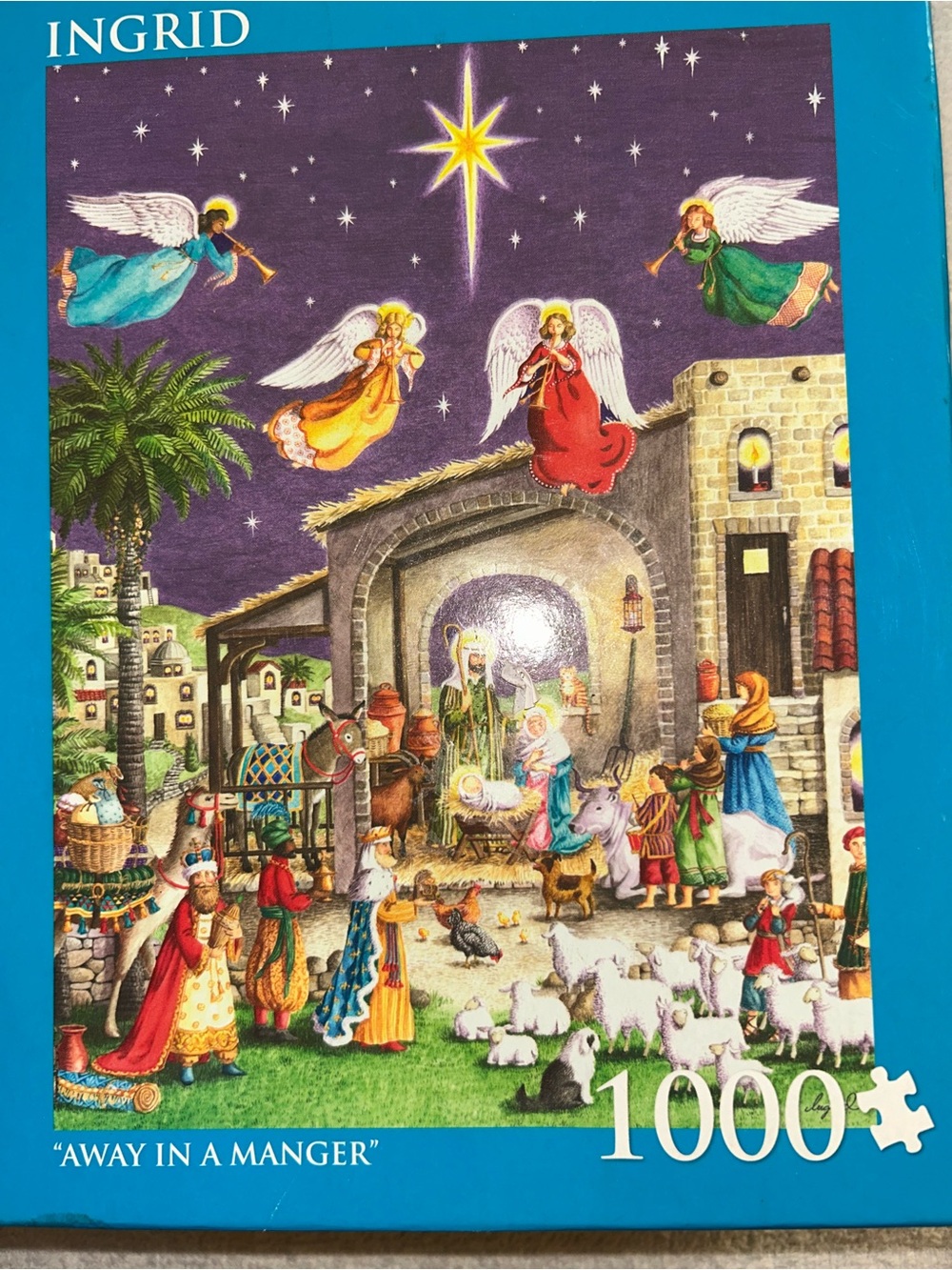 'Away in a Manger' 1000-Piece Jigsaw Puzzle - Blue